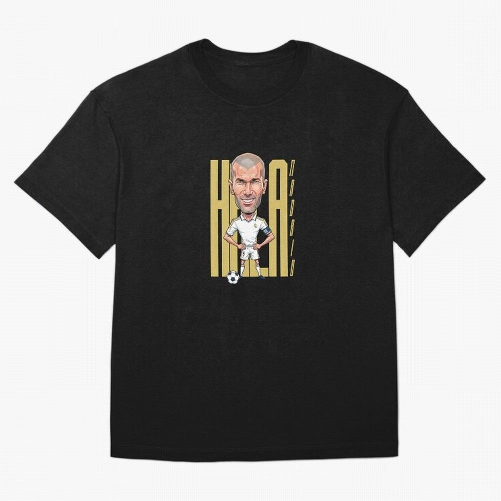 Caricature of Zin¨¦dine Zidane Hala Madrid Oversized T-Shirt Relive the FIFA World Cup 2026 USA Canada Mexico Journey through Neymar, Haaland and Cristiano Ronaldo Highlights, Argentina, France and Brazil Pride, Stadium Chants, National Pride,