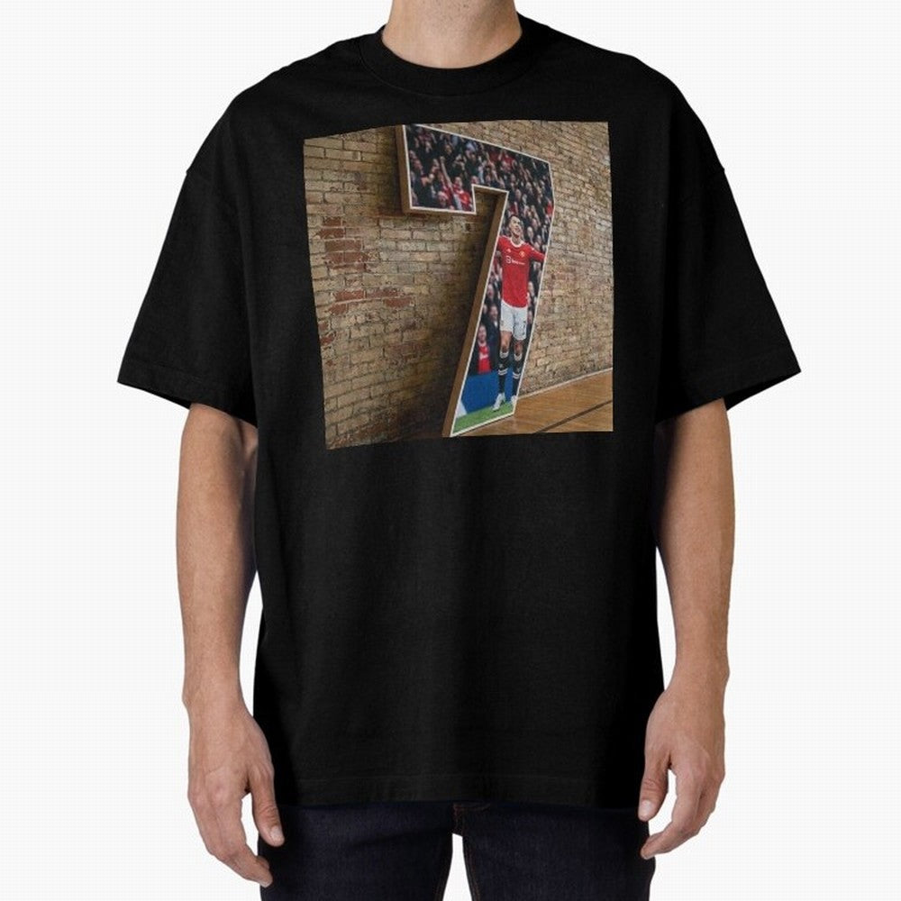number 7 Oversized T-Shirt Capture Global Football Passion for FIFA World Cup 2026, Capturing Messi and Cristiano Ronaldo, Brazil, Championship Spirit, Famous Goals, Roaring Crowds and International Football Unity; Made for Collectors Who Enjoy
