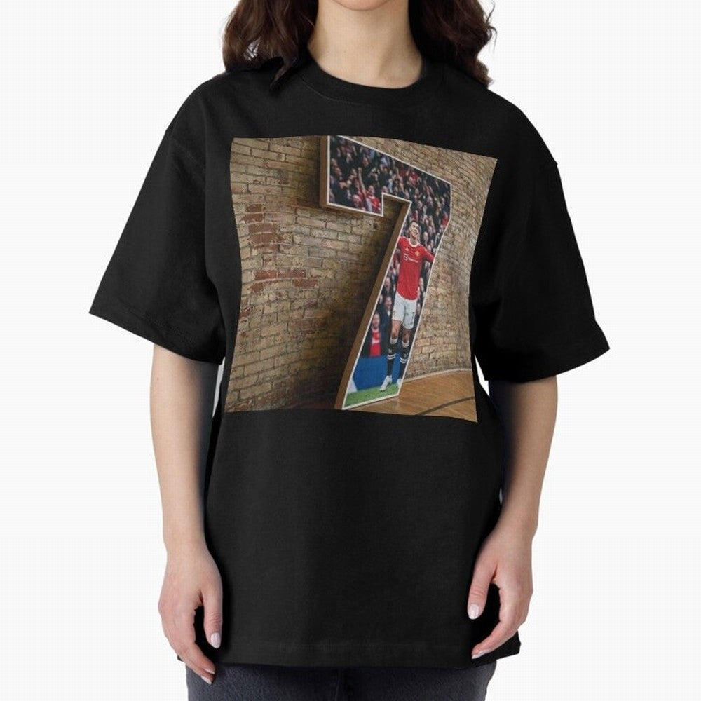 number 7 Oversized T-Shirt Capture Global Football Passion for FIFA World Cup 2026, Capturing Messi and Cristiano Ronaldo, Brazil, Championship Spirit, Famous Goals, Roaring Crowds and International Football Unity; Made for Collectors Who Enjoy