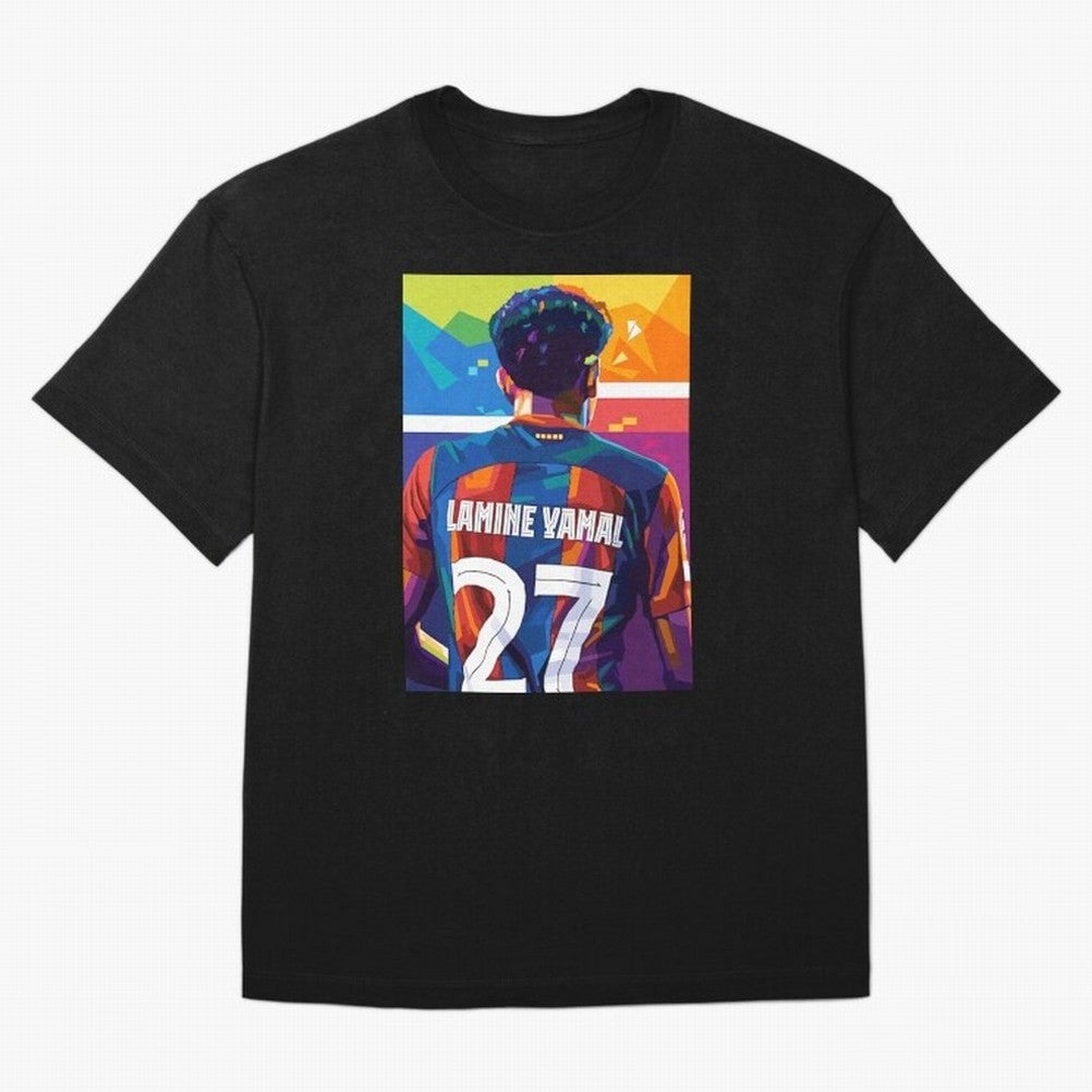 Lamine Yamal Wpap Pop Art Oversized T-Shirt Bring Trophy Dreams to FIFA World Cup 2026 Spirit, Highlighting Germany, Messi, Goal Celebration Energy, Supporter Heritage, Football Icons and Worldwide Tournament Joy; Made for Die Hard Supporters,