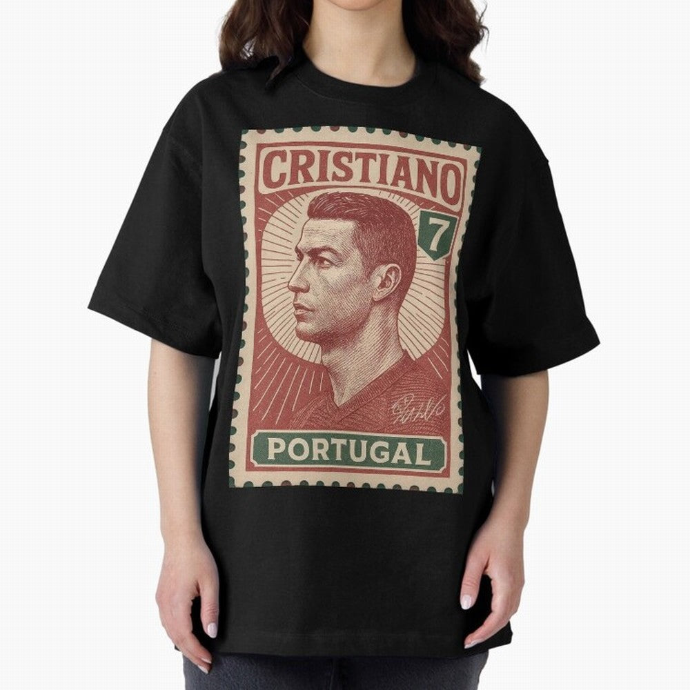 Vintage Portuguese Football Legend No.7 Poster, sticker ¨C Retro Soccer Icon Art for Fans of Manchester, Madrid & Juventus Oversized T-Shirt Enjoy FIFA World Cup 2026 Group Stage for Fans of Haaland and Mbappe and Germany, Bringing Worldwide Fan