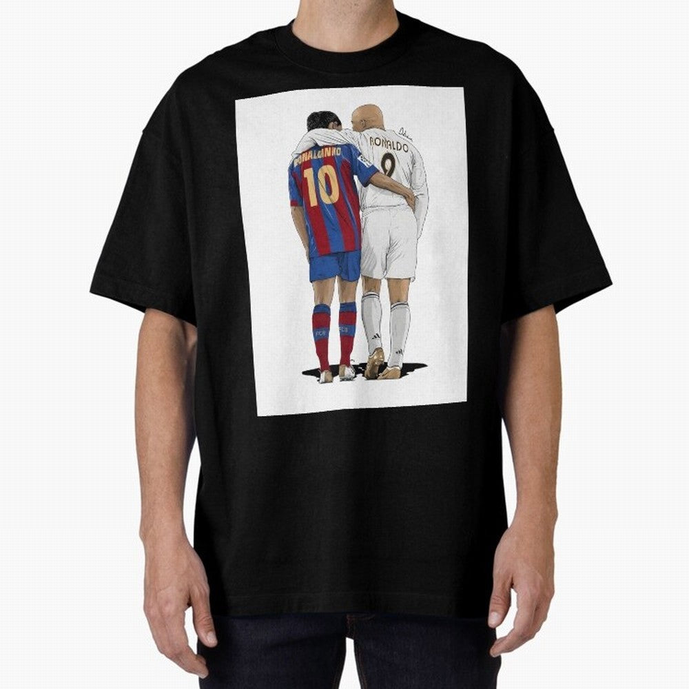 Ronaldinho & Ronaldo R9 Classic Football Legend - La Liga Derby Oversized T-Shirt Show Your Tournament Heart for Match Day Hype around FIFA World Cup 2026 Group Stage, Mbappe, England and Germany, Classic Soccer Heritage, Championship Pressure, Fan