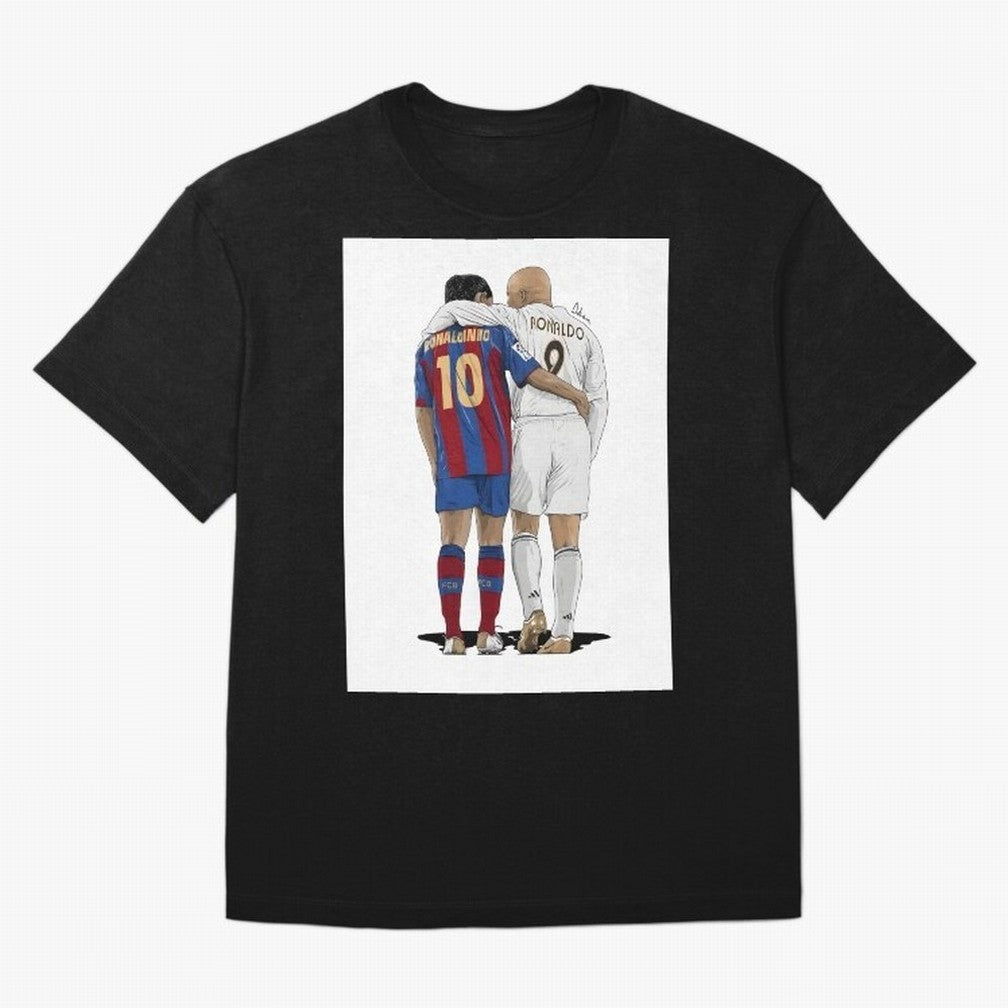 Ronaldinho & Ronaldo R9 Classic Football Legend - La Liga Derby Oversized T-Shirt Show Your Tournament Heart for Match Day Hype around FIFA World Cup 2026 Group Stage, Mbappe, England and Germany, Classic Soccer Heritage, Championship Pressure, Fan