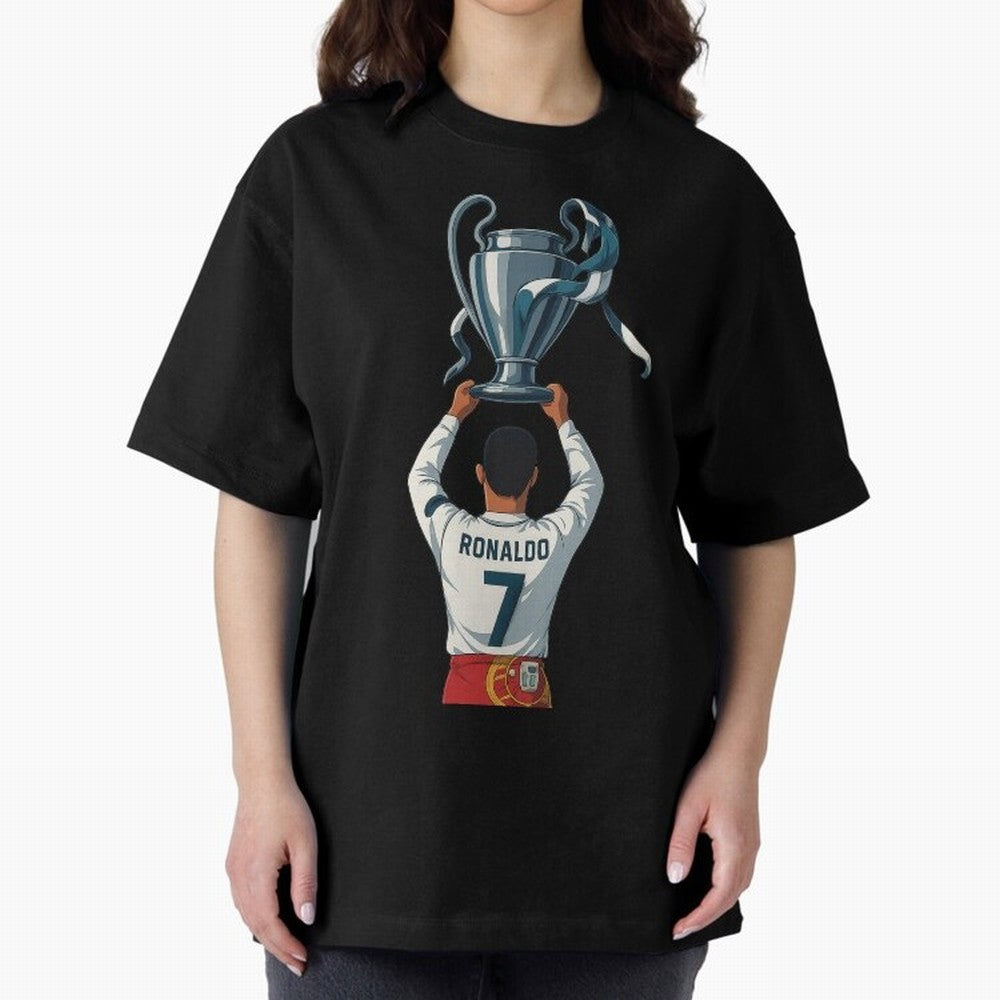 Ronaldo Oversized T-Shirt Experience the Global Stage of Match Day Hype around FIFA World Cup 2026, Neymar, Haaland and Cristiano Ronaldo, Spain and Netherlands, Global Supporter Spirit, Legendary Goals, National Colors and Tournament Celebration;