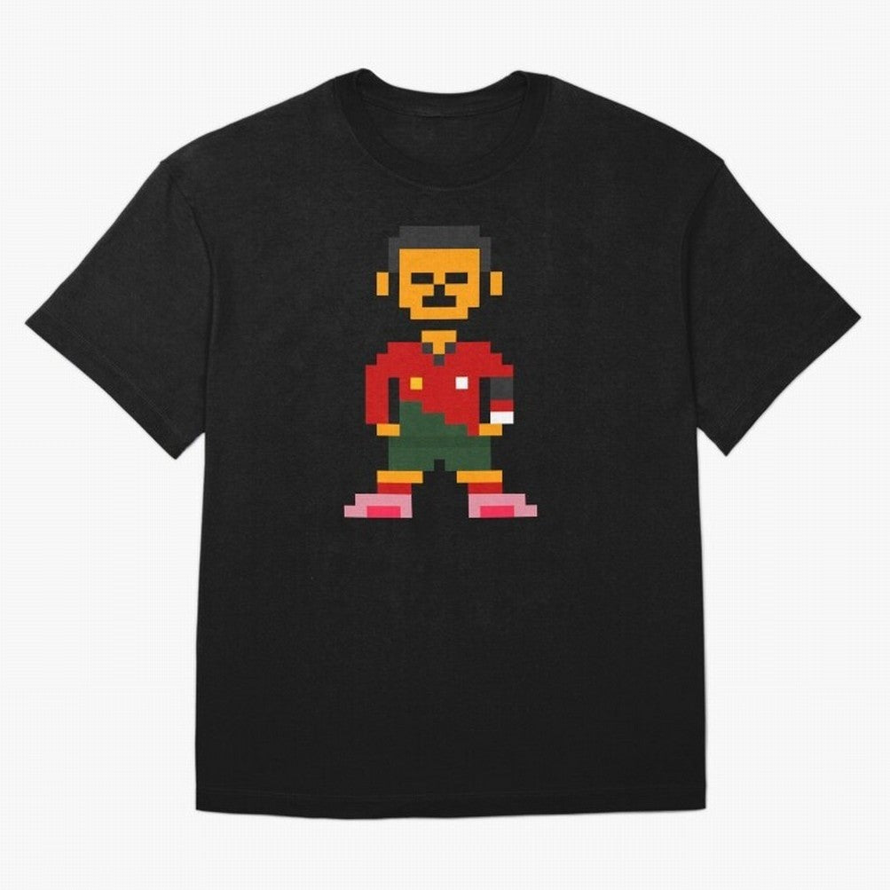 Pixel Pose Ronaldo Oversized T-Shirt Capture Global Football Passion for FIFA World Cup 2026 USA Canada Mexico, Filled with Haaland and Mbappe, England, France and Netherlands, Championship Spirit, Famous Goals, Roaring Crowds and International