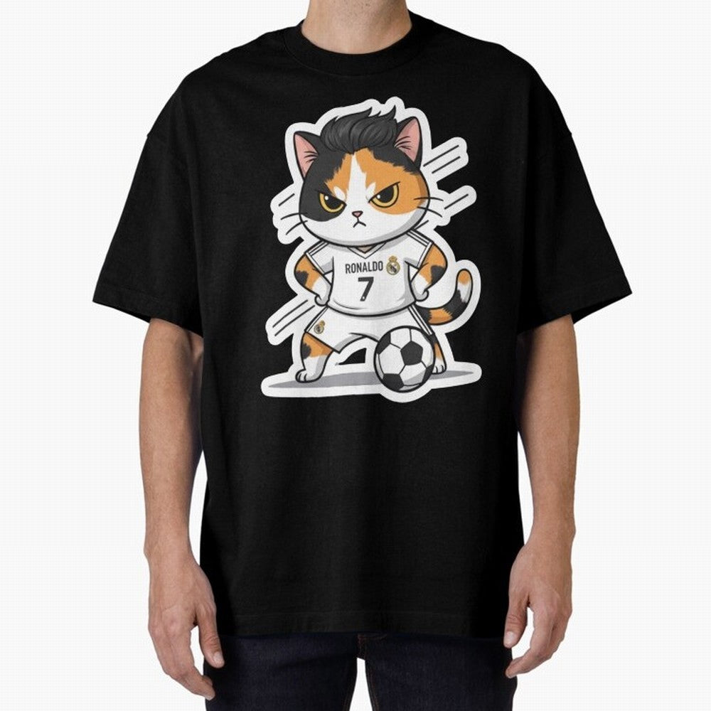 Kitten - Ronaldo | Real madrid Oversized T-Shirt Carry the Dream of Global Football Passion for FIFA World Cup 2026 Group Stage, Celebrating CR7 and Messi, France and Portugal, Global Supporter Spirit, Legendary Goals, National Colors and