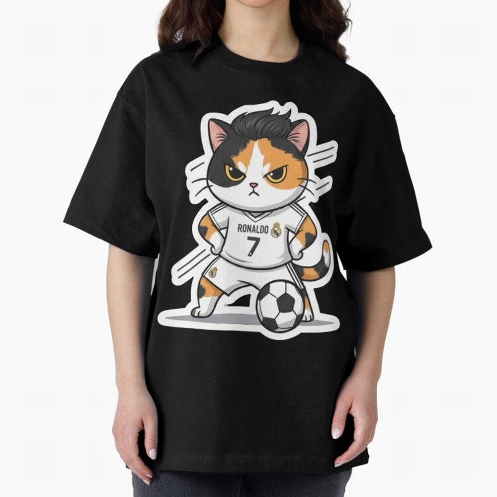 Kitten - Ronaldo | Real madrid Oversized T-Shirt Carry the Dream of Global Football Passion for FIFA World Cup 2026 Group Stage, Celebrating CR7 and Messi, France and Portugal, Global Supporter Spirit, Legendary Goals, National Colors and