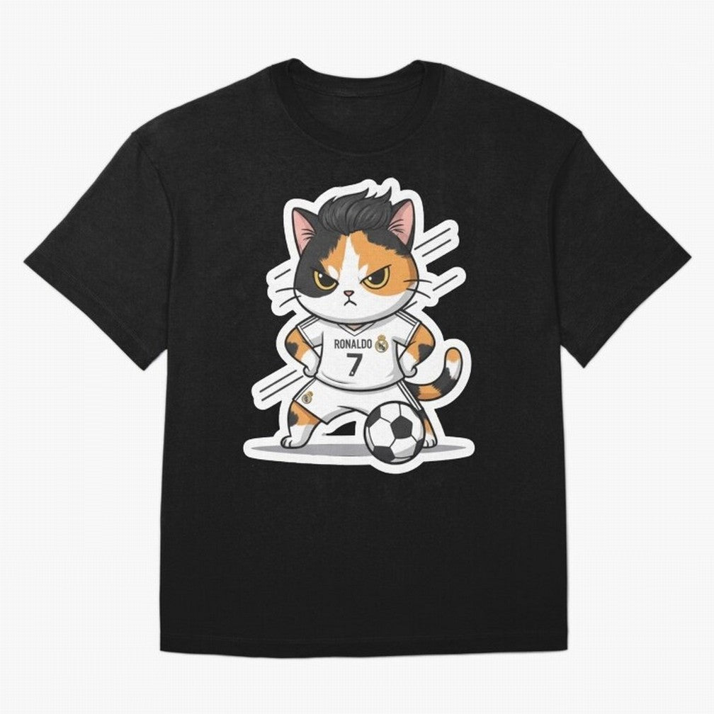 Kitten - Ronaldo | Real madrid Oversized T-Shirt Carry the Dream of Global Football Passion for FIFA World Cup 2026 Group Stage, Celebrating CR7 and Messi, France and Portugal, Global Supporter Spirit, Legendary Goals, National Colors and