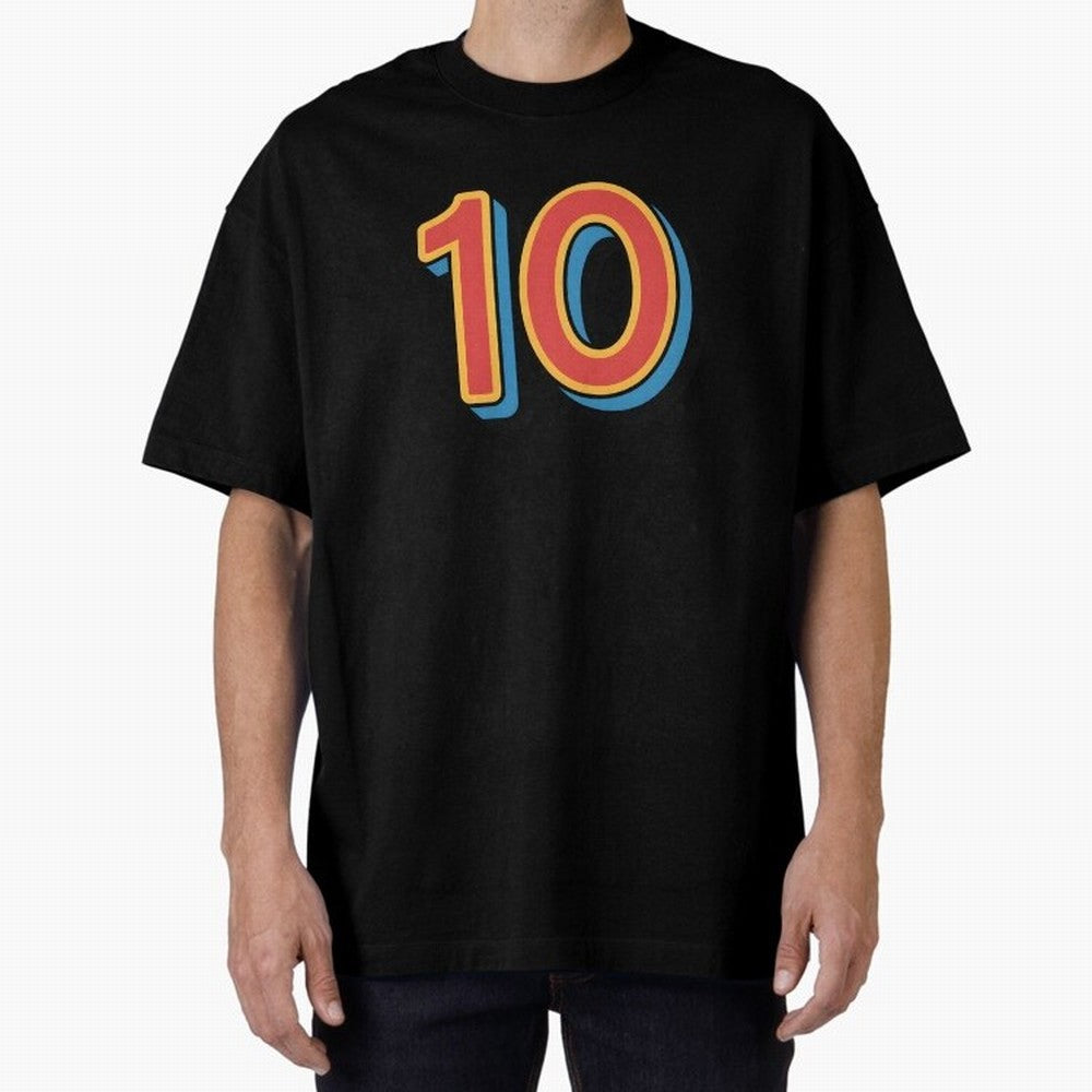 Number 10 Oversized T-Shirt Honor the Football Icons of FIFA World Cup 2026 Group Stage for Fans of Messi, Neymar and Mbappe and Germany, Bringing Fan Favorite Moments, National Team Passion, Big Match Drama and Soccer History; Perfect for People