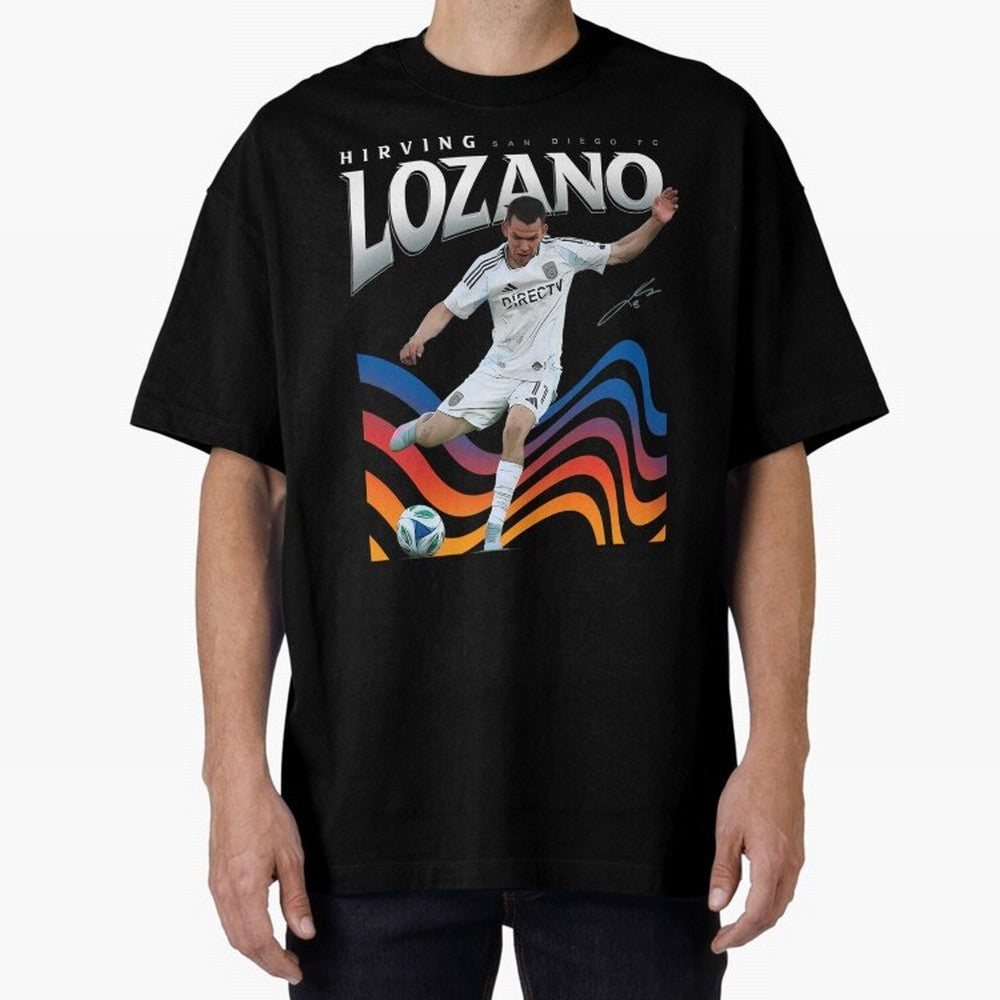 Hirving Lozano San Diego FC Oversized T-Shirt Discover Global Football Passion for FIFA World Cup 2026, Capturing Messi, Neymar and Mbappe, England, Game Day Rituals, Football Legends, Country Pride and the Road to the Final; Perfect for Fans,