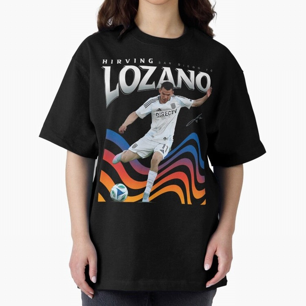 Hirving Lozano San Diego FC Oversized T-Shirt Discover Global Football Passion for FIFA World Cup 2026, Capturing Messi, Neymar and Mbappe, England, Game Day Rituals, Football Legends, Country Pride and the Road to the Final; Perfect for Fans,