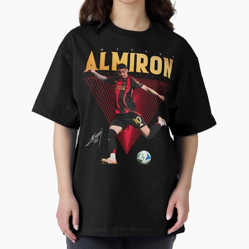 Miguel Almiron Atlanta United FC Oversized T-Shirt Show Passion for the Stars of FIFA World Cup 2026 USA Canada Mexico Spirit, Connected to Argentina, France and Brazil, Neymar, Haaland and Cristiano Ronaldo, Global Supporter Spirit, Legendary