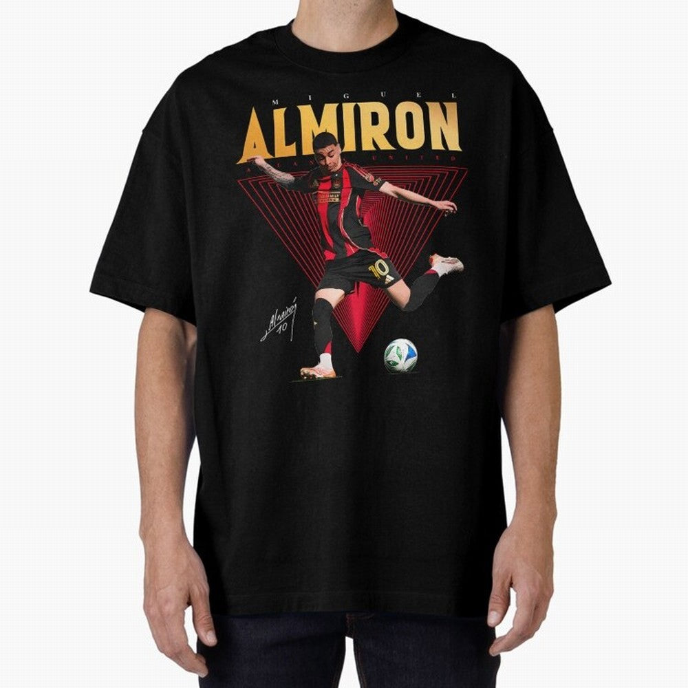 Miguel Almiron Atlanta United FC Oversized T-Shirt Show Passion for the Stars of FIFA World Cup 2026 USA Canada Mexico Spirit, Connected to Argentina, France and Brazil, Neymar, Haaland and Cristiano Ronaldo, Global Supporter Spirit, Legendary
