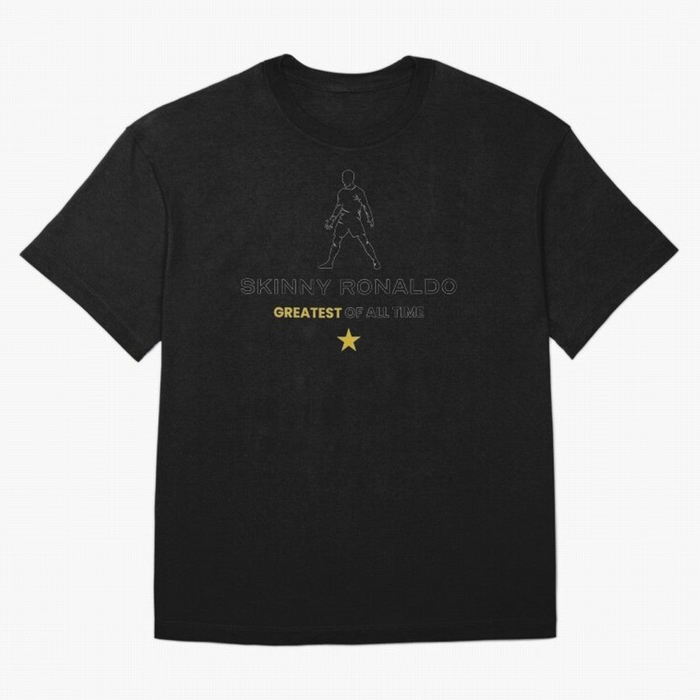 Skinny Ronaldo The Greatest Of All Time Black Oversized T-Shirt Turn Every Weekend Toward FIFA World Cup 2026 Made for Mbappe, Argentina and Brazil Energy, Match Day Excitement, Supporter Culture, Golden Goals and Global Football Passion; Ideal for