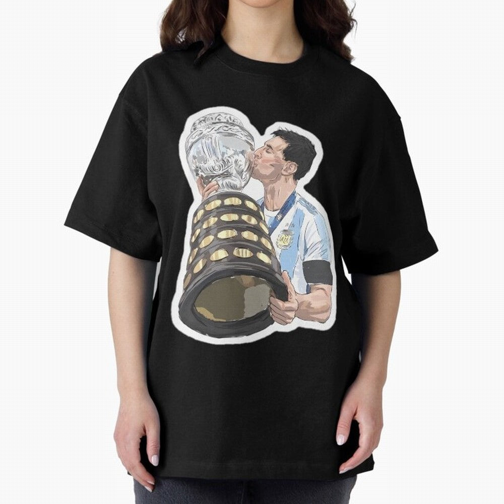Messi and World Cup Oversized T-Shirt Show Your Love for FIFA World Cup 2026 USA Canada Mexico Spirit, Celebrating England and Germany, CR7, Tournament Hype, Historic Matchups, Family Viewing Parties and Global Sports Pride; Made for Die Hard
