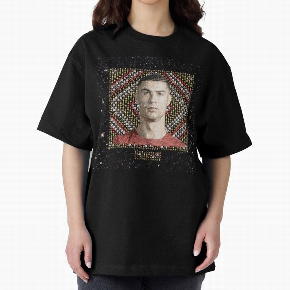 CR7 Emojified ¨C Ronaldo-Inspired Grid Tribute | Visual Power in Emoji Form | Football Legend Art Series Oversized T-Shirt Show Love for Legendary Goals in the FIFA World Cup 2026 Journey through Neymar Highlights, Brazil, Portugal and Argentina
