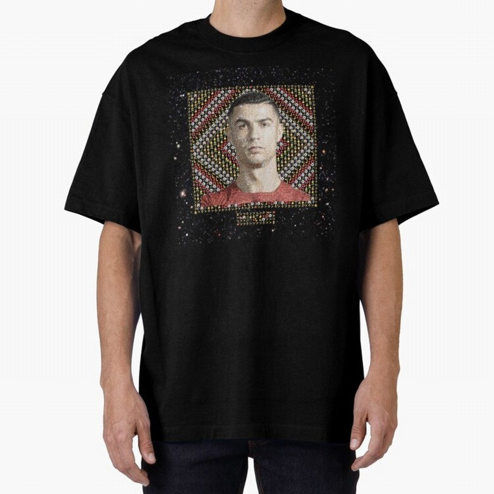 CR7 Emojified ¨C Ronaldo-Inspired Grid Tribute | Visual Power in Emoji Form | Football Legend Art Series Oversized T-Shirt Show Love for Legendary Goals in the FIFA World Cup 2026 Journey through Neymar Highlights, Brazil, Portugal and Argentina