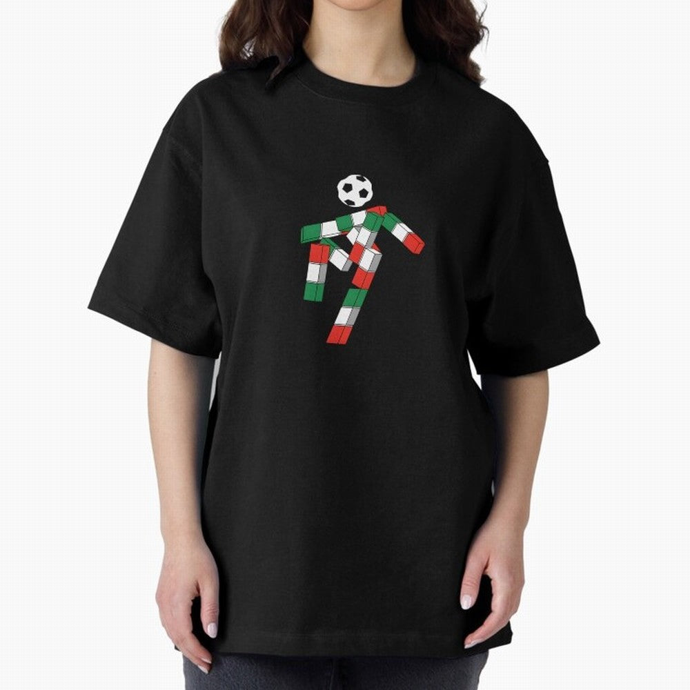 Ciao - World Cup 90' Mascote Logo Oversized T-Shirt Honor Football Greatness during Match Day Hype around FIFA World Cup 2026, CR7 and Messi, Portugal, Vintage Soccer Flavor, Modern Football Stars, National Flags and Final Night Emotion; Ideal for