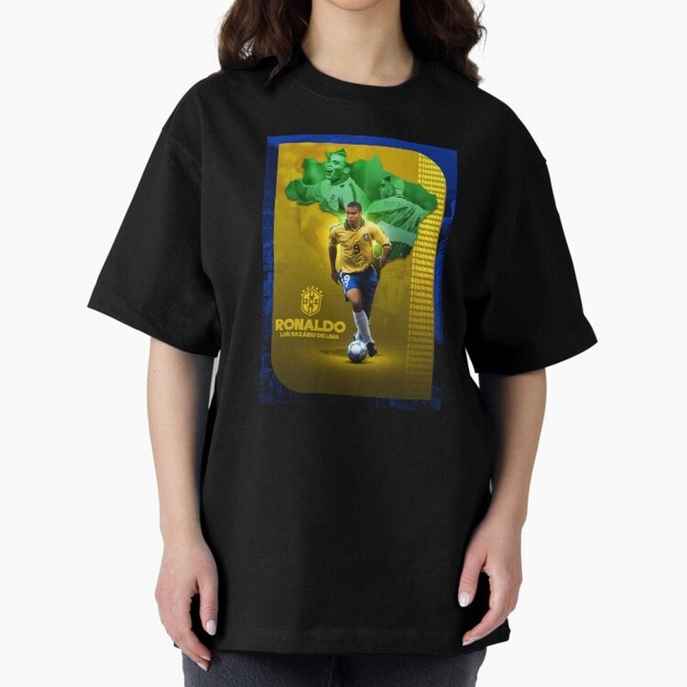Ronaldo Lu¨ªs Naz¨¢rio de Lima O Fen?meno Brazil Football Legend Oversized T-Shirt Celebrate Rivalries and Pride in FIFA World Cup 2026 Group Stage Spirit, Filled with Netherlands, Haaland and Mbappe, Football History, Final Match Energy, Crowd