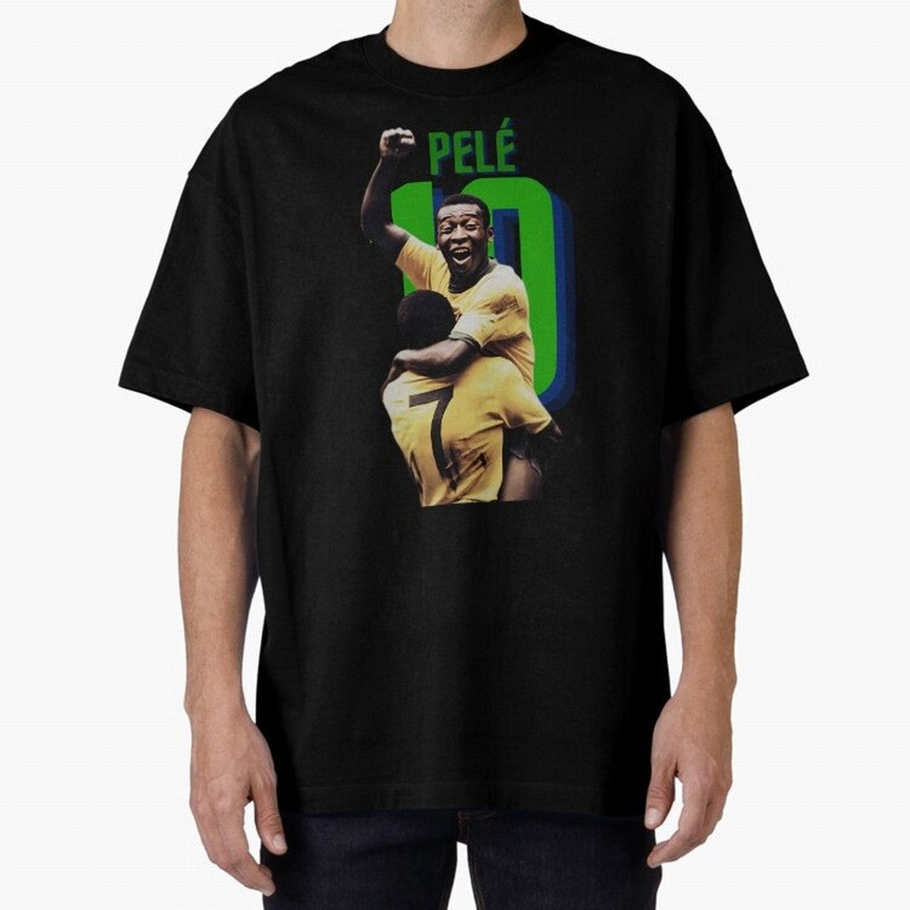 Pele 10 Oversized T-Shirt Show Fan Pride Across FIFA World Cup 2026 USA Canada Mexico Built around Cristiano Ronaldo, Spain Energy, Fan Favorite Moments, National Team Passion, Big Match Drama and Soccer History; Great for Watch Parties, Sports