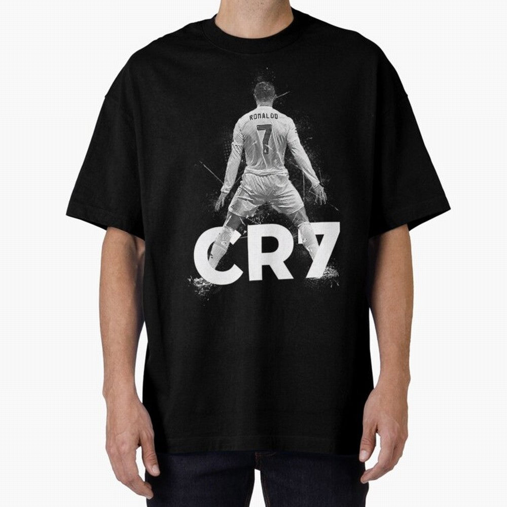 CR7 Ronaldo Celebration Artwork For Football Fans Gift For Soccer Enthusiasts Oversized T-Shirt Back Your Heroes with Global Football Passion for FIFA World Cup 2026, Highlighting Neymar, Haaland and Cristiano Ronaldo, England, Tournament Hype,
