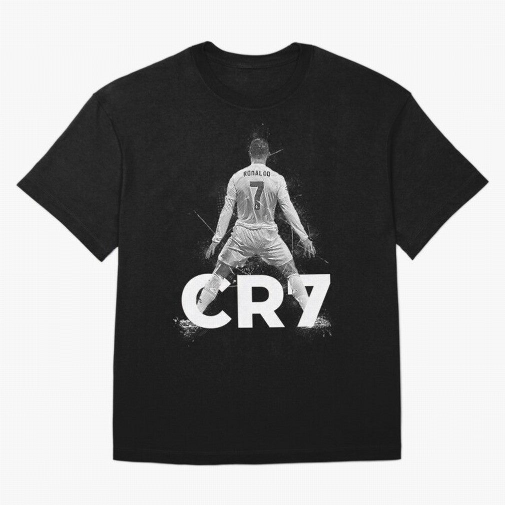 CR7 Ronaldo Celebration Artwork For Football Fans Gift For Soccer Enthusiasts Oversized T-Shirt Back Your Heroes with Global Football Passion for FIFA World Cup 2026, Highlighting Neymar, Haaland and Cristiano Ronaldo, England, Tournament Hype,