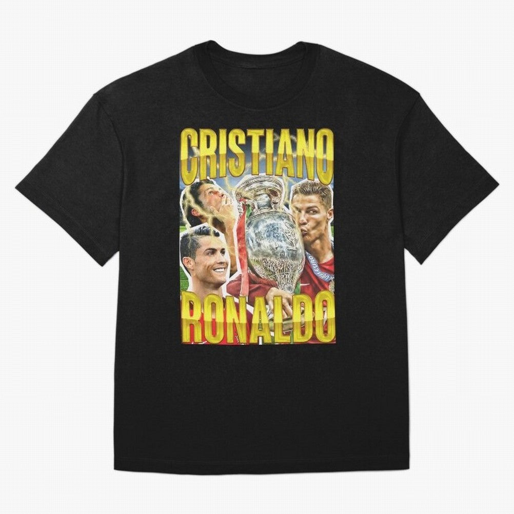 Ronaldo Siuuu Celebration Silhouette Design For Football Fans, Gift For Soccer Enthusiasts Oversized T-Shirt Stand Proud for Match Day Hype around FIFA World Cup 2026 Group Stage, Haaland and Mbappe, France, Stadium Memories, Football Loyalty,