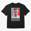 Ronaldo Poster Style Pop Art Design For Football Fans Gift For Soccer Enthusiasts Oversized T-Shirt Fuel Global Football Passion for FIFA World Cup 2026, Centered on Haaland, England, France and Netherlands, Tournament Hype, Historic Matchups,