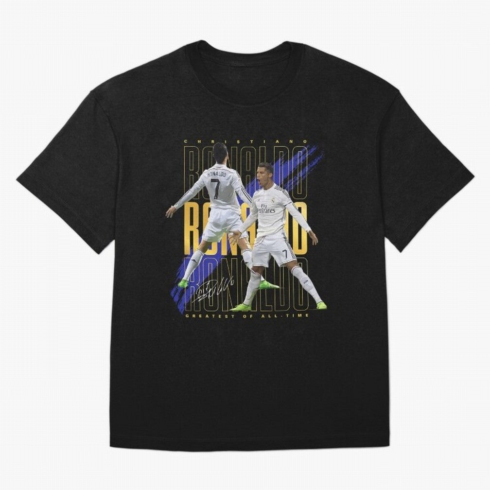 Ronaldo Soccer Legend Design For Football Fans Gift For Sports Enthusiasts Oversized T-Shirt Carry the Dream of FIFA World Cup 2026 for Fans of Messi, CR7 and Mbappe and England, France and Netherlands, Bringing Worldwide Fan Energy, Dramatic