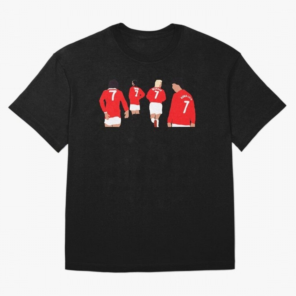 Manchester United Legends Number 7 Best Cantona Beckham Ronaldo Poster Oversized T-Shirt Celebrate the Road through FIFA World Cup 2026 USA Canada Mexico Capturing Cristiano Ronaldo, Haaland and CR7, Argentina and Brazil Energy, Football Festival