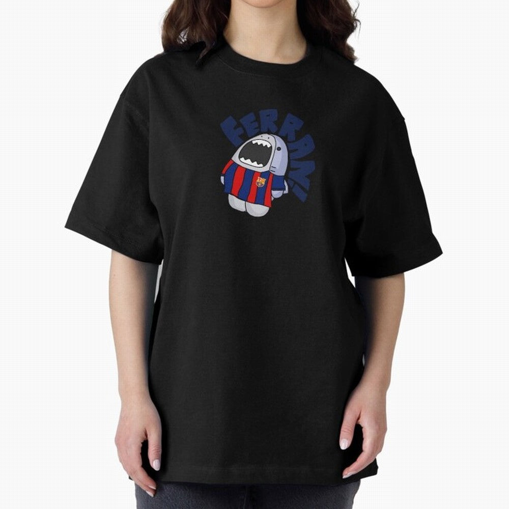 Ferran shark sticker Oversized T-Shirt Embrace FIFA World Cup 2026 Spirit, Built around France, Messi, Vintage Soccer Flavor, Modern Football Stars, National Flags and Final Night Emotion; Perfect for Supporters Who Want Bold Football Energy,
