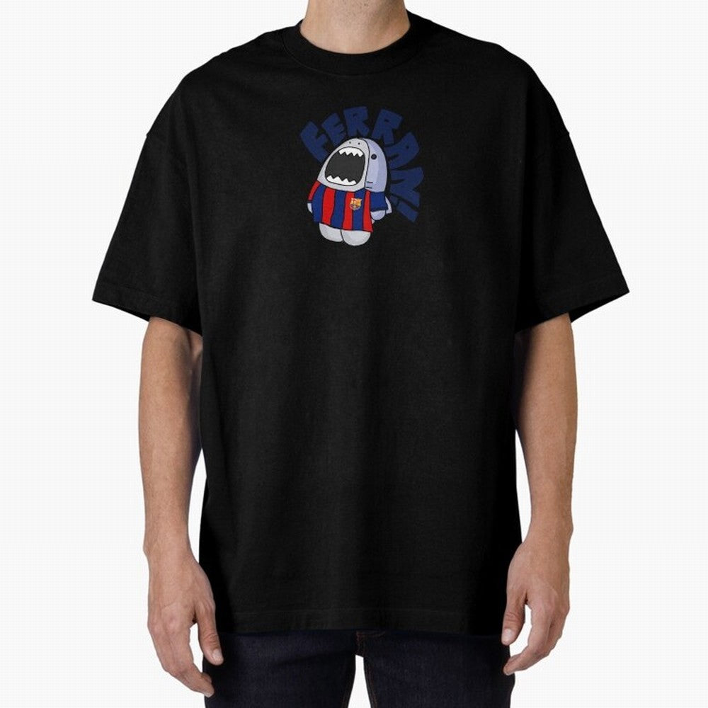 Ferran shark sticker Oversized T-Shirt Embrace FIFA World Cup 2026 Spirit, Built around France, Messi, Vintage Soccer Flavor, Modern Football Stars, National Flags and Final Night Emotion; Perfect for Supporters Who Want Bold Football Energy,