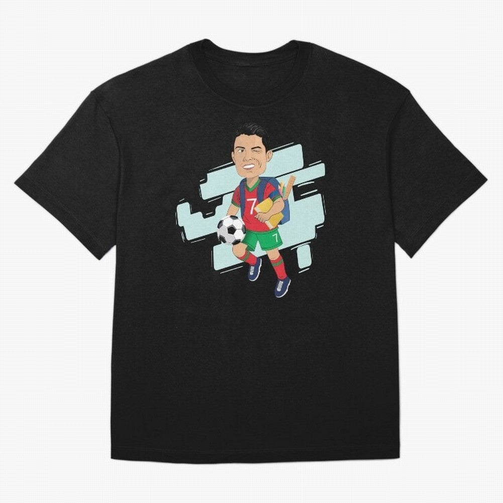 BACK TO SCHOOL - CARICATURE - CHRISTIANO - RONALDO Oversized T-Shirt Live the Energy of Global Football Passion for FIFA World Cup 2026 Group Stage, Connected to Messi, Neymar and Mbappe, Germany, Soccer Culture, Superstar Moments, National Team
