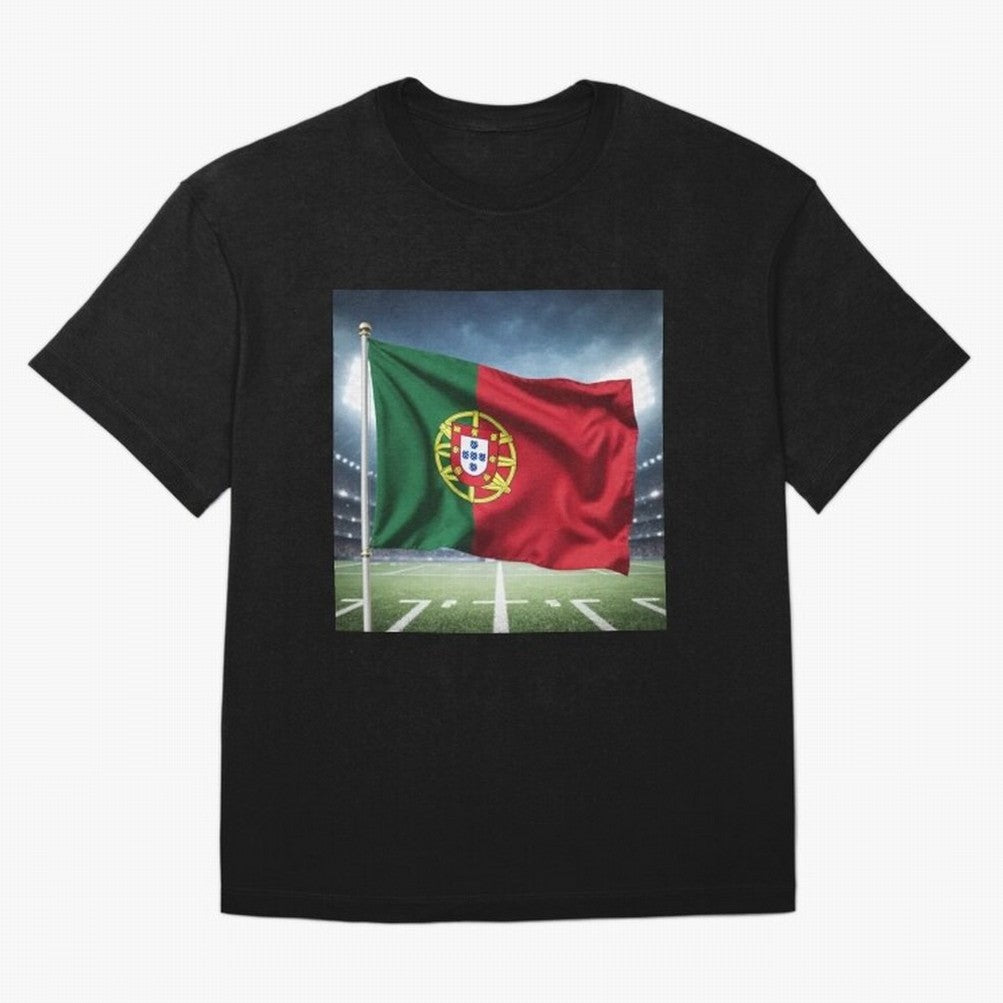 Portugal Flag 3D Football Design ¨C Supporters Portugal Oversized T-Shirt Honor the Beautiful Game during the FIFA World Cup 2026 Group Stage Journey through CR7 Highlights, Portugal, Spain and Germany Pride, Soccer Culture, Superstar Moments,