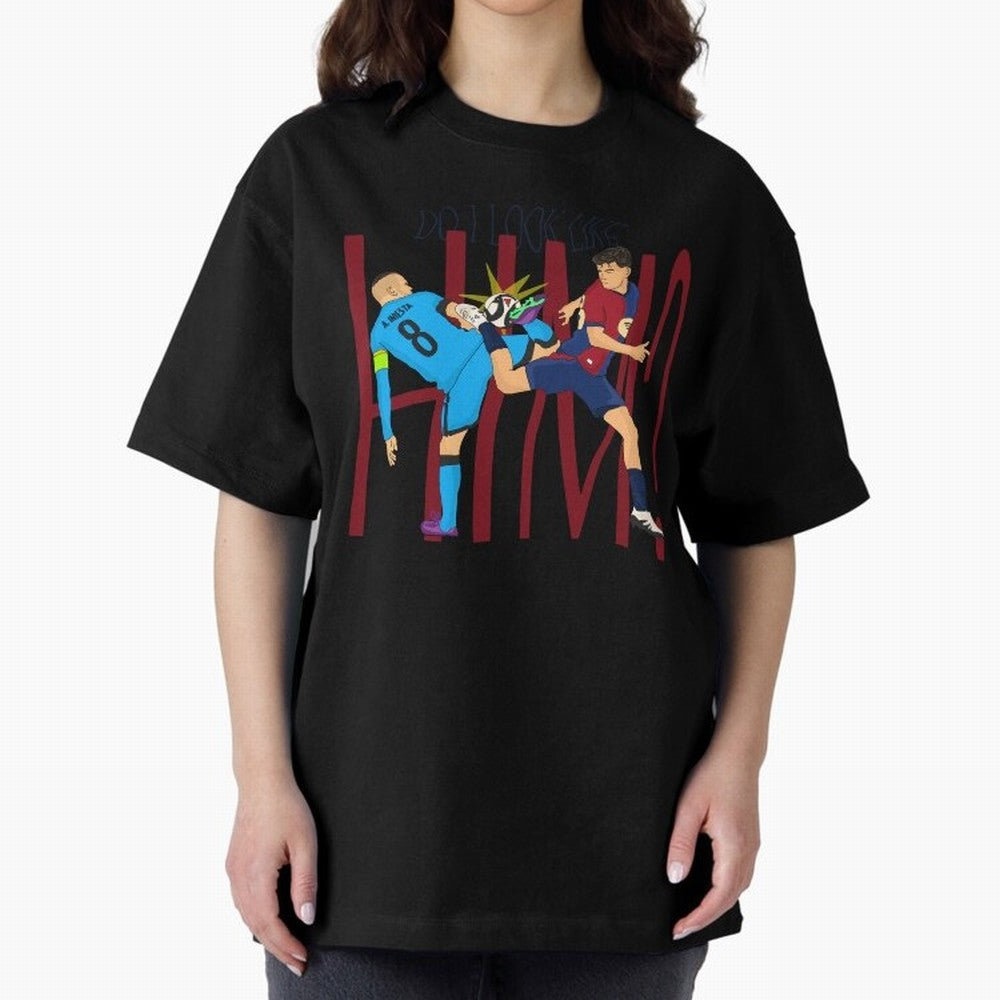 Iniesta and pedri the past and present Oversized T-Shirt Experience FIFA World Cup 2026 USA Canada Mexico Highlighting Mbappe, Brazil, Portugal and Argentina Energy, Global Supporter Spirit, Legendary Goals, National Colors and Tournament