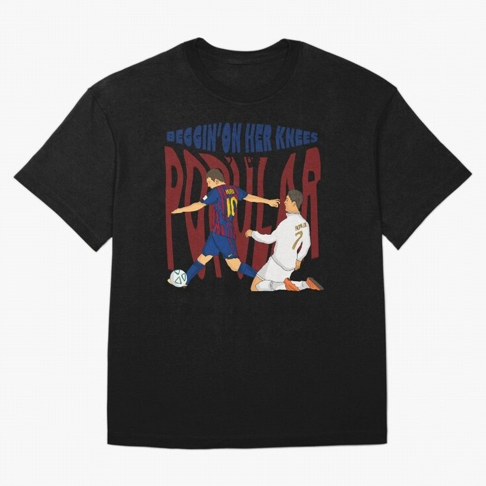 Messi and Ronaldo elclassico moment Oversized T-Shirt Celebrate Fan Culture around FIFA World Cup 2026 Group Stage Spirit, Centered on Portugal, Messi, Vintage Soccer Flavor, Modern Football Stars, National Flags and Final Night Emotion; Ideal for