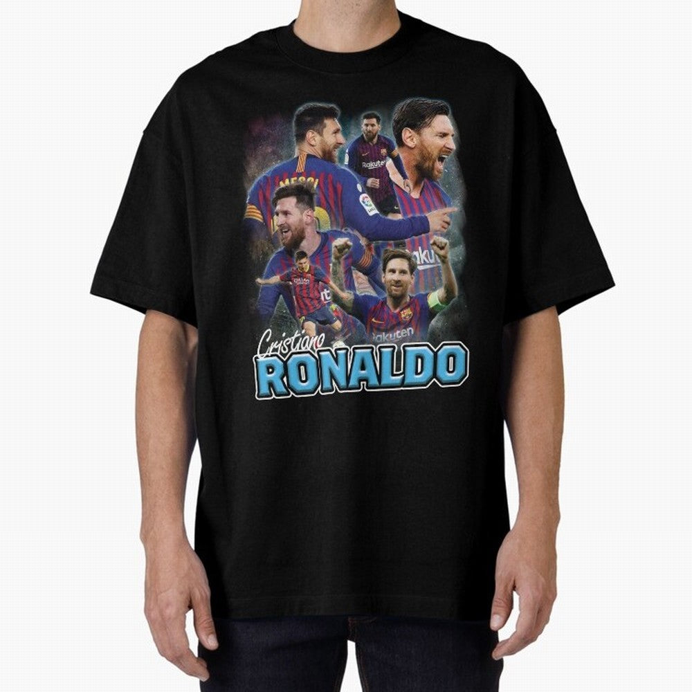 Ronaldo / Messi Pardoy Shirt Oversized T-Shirt Stand Out with Spirit from FIFA World Cup 2026 Group Stage for Fans of CR7 and Messi and Portugal, Spain and Germany, Bringing Retro Football Energy, Iconic Rivalries, Trophy Chase Drama and Stadium