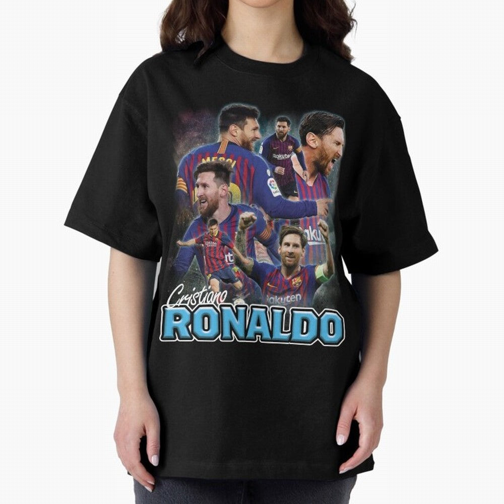 Ronaldo / Messi Pardoy Shirt Oversized T-Shirt Stand Out with Spirit from FIFA World Cup 2026 Group Stage for Fans of CR7 and Messi and Portugal, Spain and Germany, Bringing Retro Football Energy, Iconic Rivalries, Trophy Chase Drama and Stadium