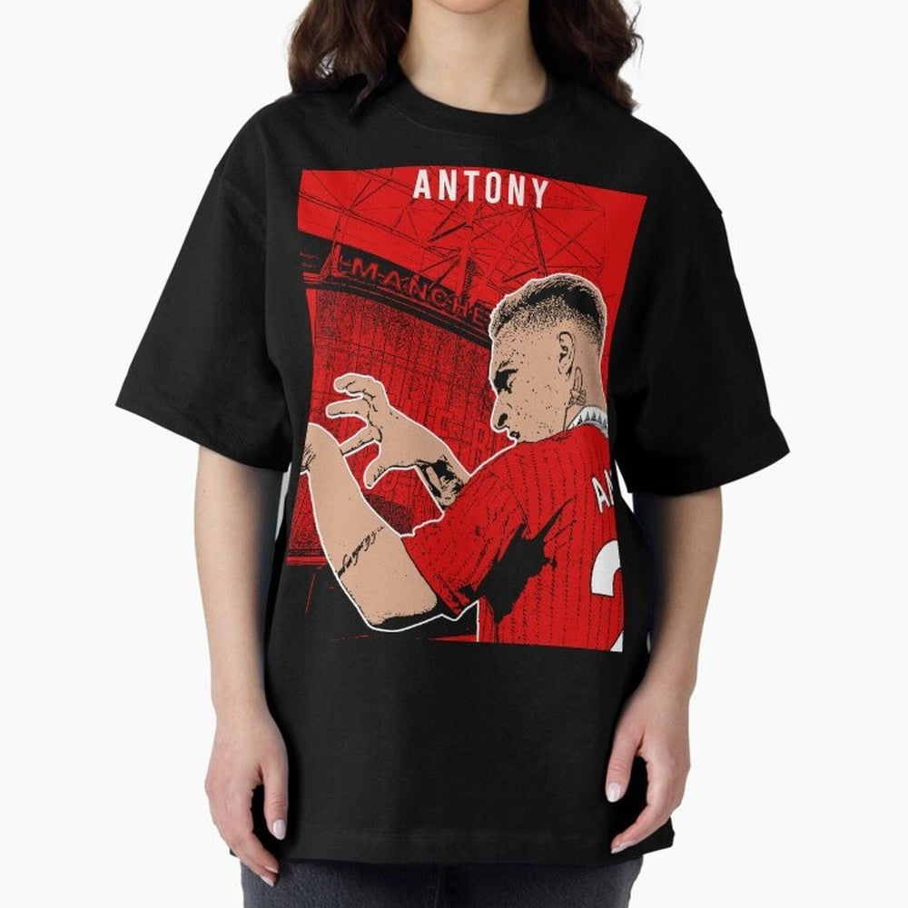 Antony Oversized T-Shirt Embrace Match Day Hype around FIFA World Cup 2026, Messi, CR7 and Mbappe, Brazil, Portugal and Argentina, Football Festival Excitement, Trophy Ambitions, Country Rivalries and Star Player Buzz; Perfect for Fans, Collectors,