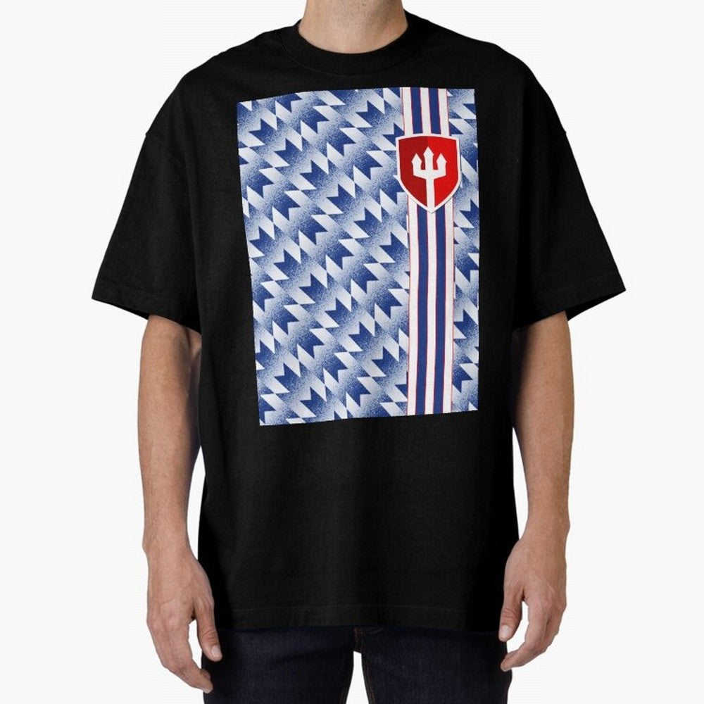 Manchester United 94 Away Jersey Pattern Oversized T-Shirt Bring International Match Energy to FIFA World Cup 2026 for Fans of Mbappe and Neymar and Argentina, Bringing Stadium Chants, National Pride, Trophy Dreams and Unforgettable Football