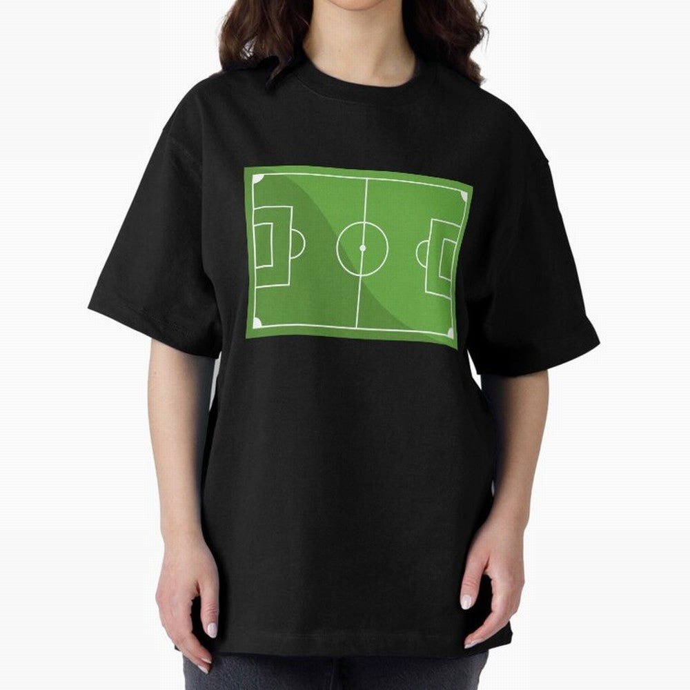 Football Pitch Oversized T-Shirt Celebrate the FIFA World Cup 2026 Group Stage Journey through CR7 Highlights, Portugal, Spain and Germany Pride, Match Day Excitement, Supporter Culture, Golden Goals and Global Football Passion; Made for Die Hard