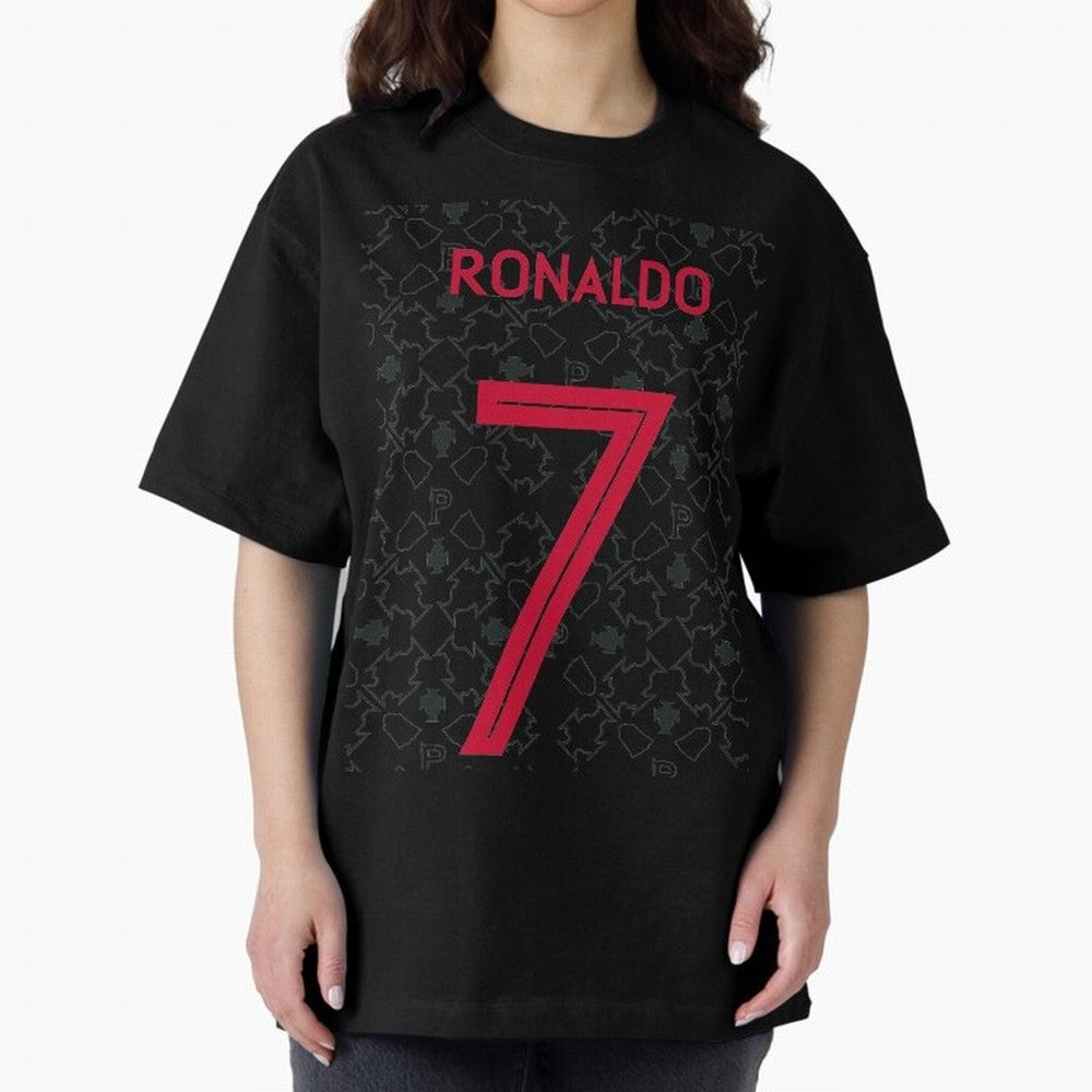 Christiano Ronaldo Portugal Away Jersey 2020 Oversized T-Shirt Show Your Love for Global Football Passion for FIFA World Cup 2026, Made for Haaland and Mbappe, Argentina and Brazil, Tournament Hype, Historic Matchups, Family Viewing Parties and