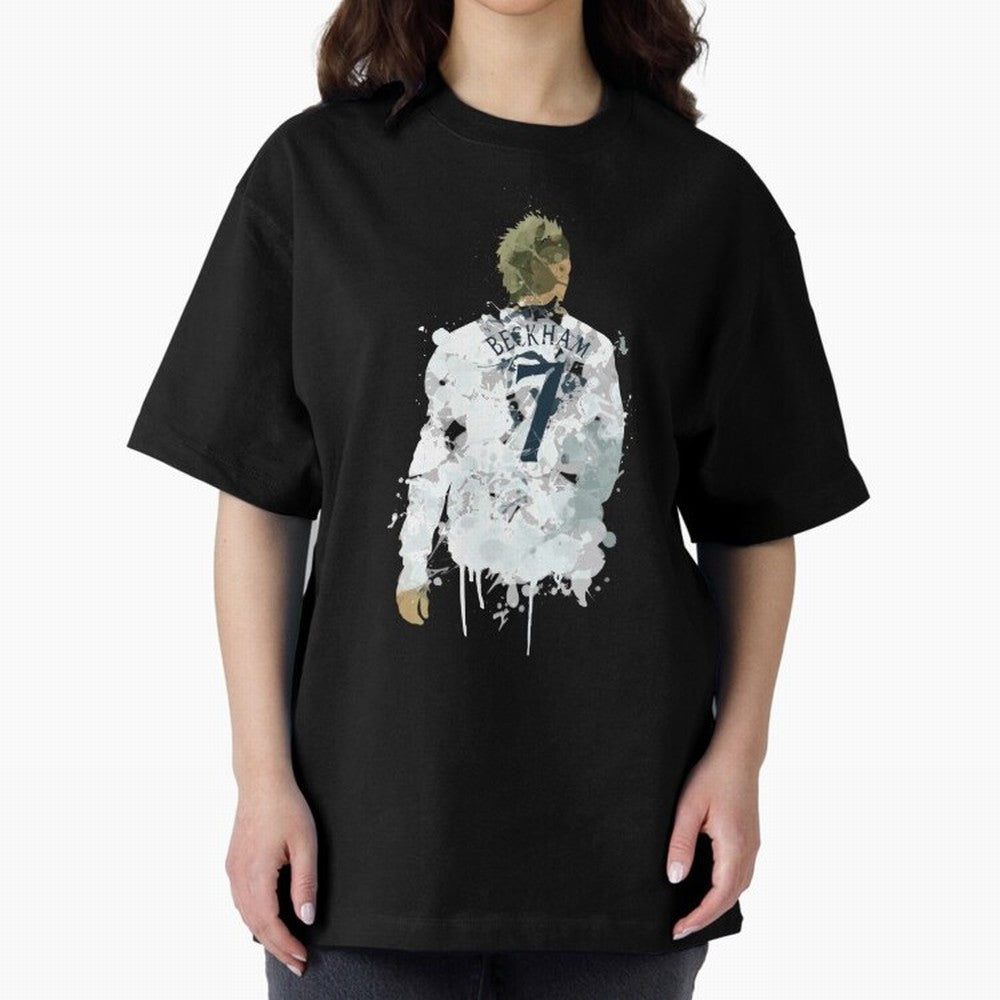 David Beckham England Captain Art Oversized T-Shirt Carry Match Day Hype around FIFA World Cup 2026, Cristiano Ronaldo, Haaland and CR7, Portugal, Sports Nostalgia, International Competition, Famous Players and Unforgettable Victories; Ideal for