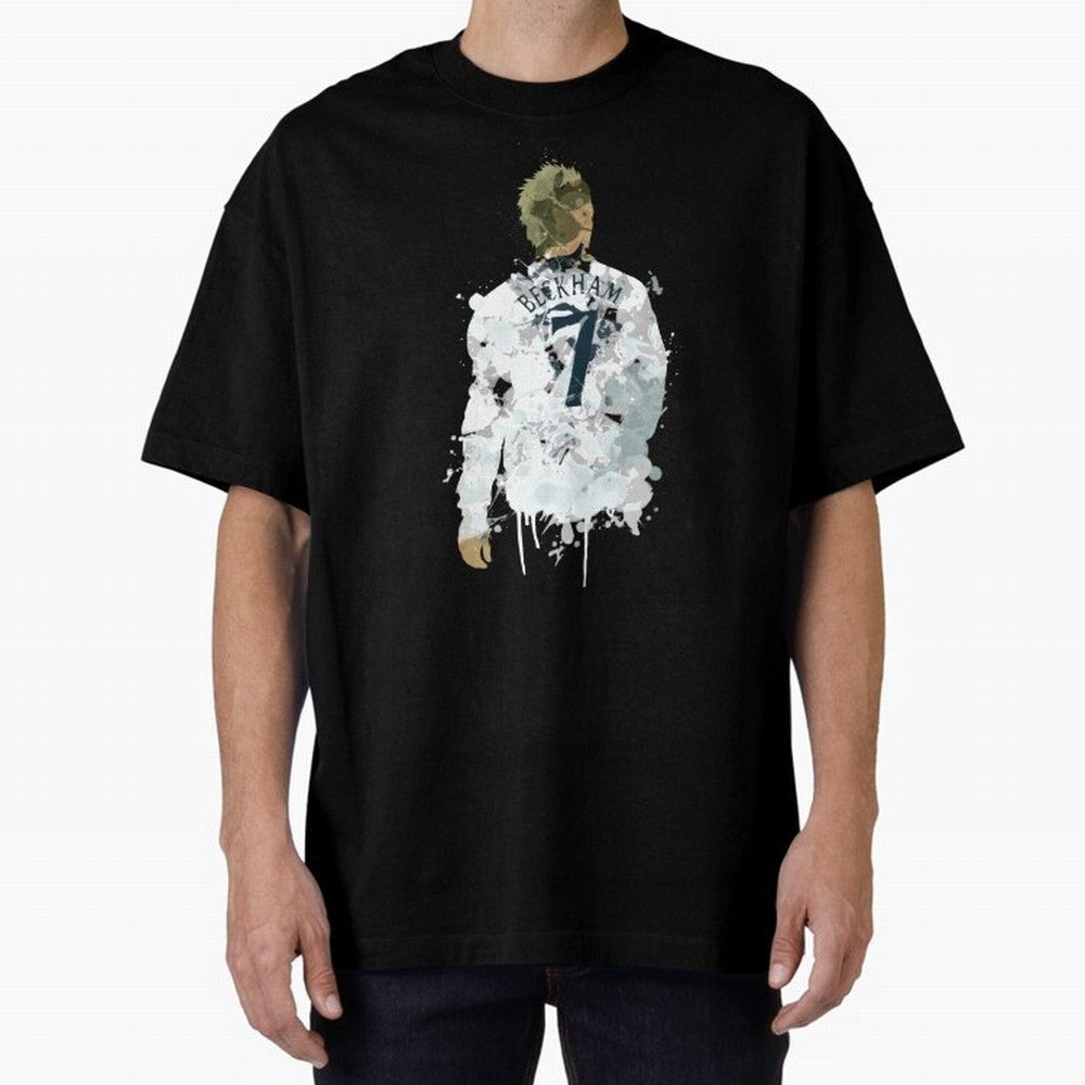 David Beckham England Captain Art Oversized T-Shirt Carry Match Day Hype around FIFA World Cup 2026, Cristiano Ronaldo, Haaland and CR7, Portugal, Sports Nostalgia, International Competition, Famous Players and Unforgettable Victories; Ideal for