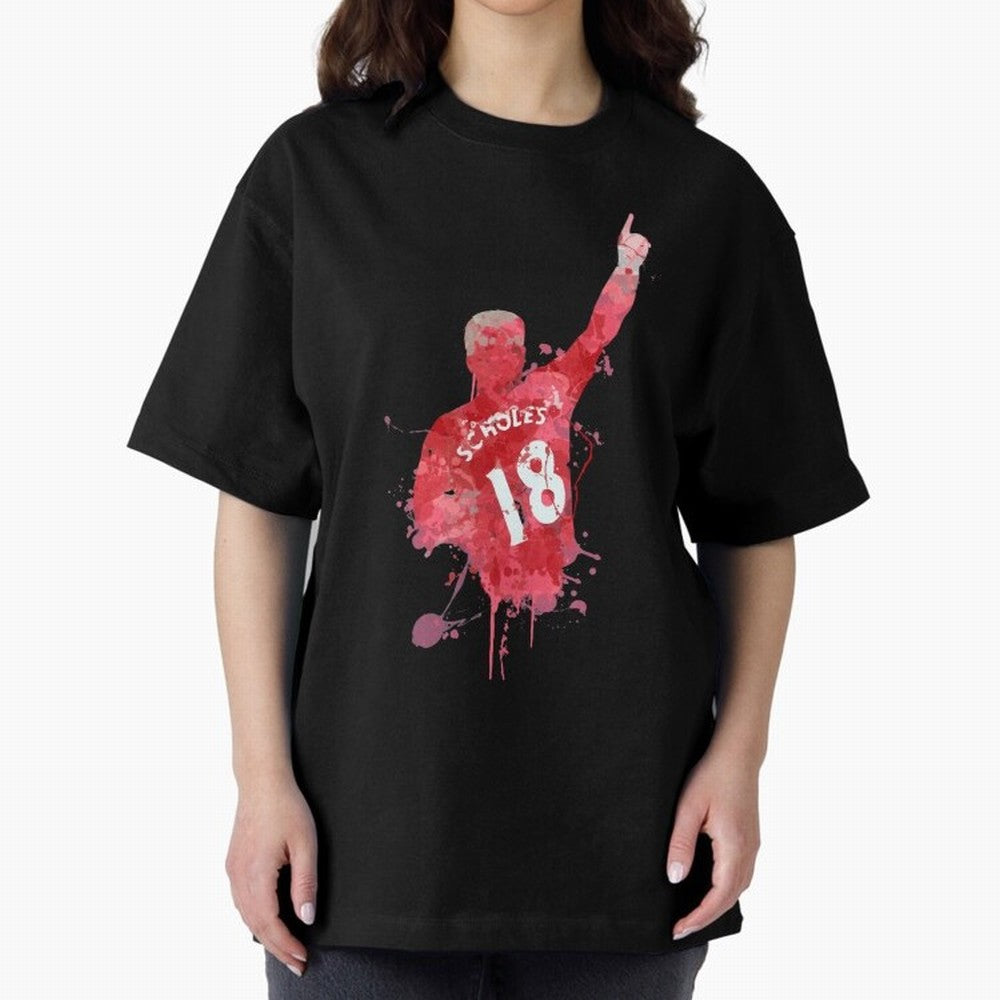 Paul Scholes Manchester United Legend Art Oversized T-Shirt Join the Global Buzz around Match Day Hype around FIFA World Cup 2026, Messi and Cristiano Ronaldo, England, France and Netherlands, Retro Football Energy, Iconic Rivalries, Trophy Chase