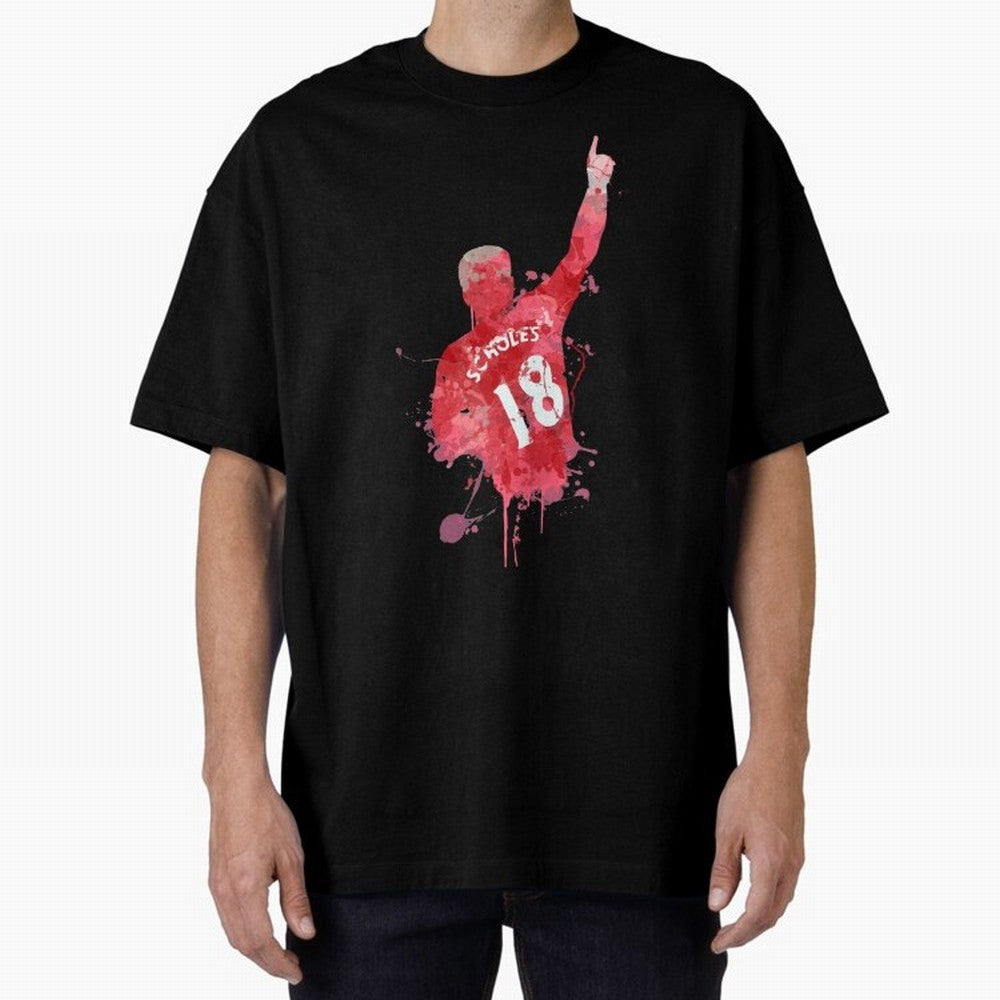 Paul Scholes Manchester United Legend Art Oversized T-Shirt Join the Global Buzz around Match Day Hype around FIFA World Cup 2026, Messi and Cristiano Ronaldo, England, France and Netherlands, Retro Football Energy, Iconic Rivalries, Trophy Chase