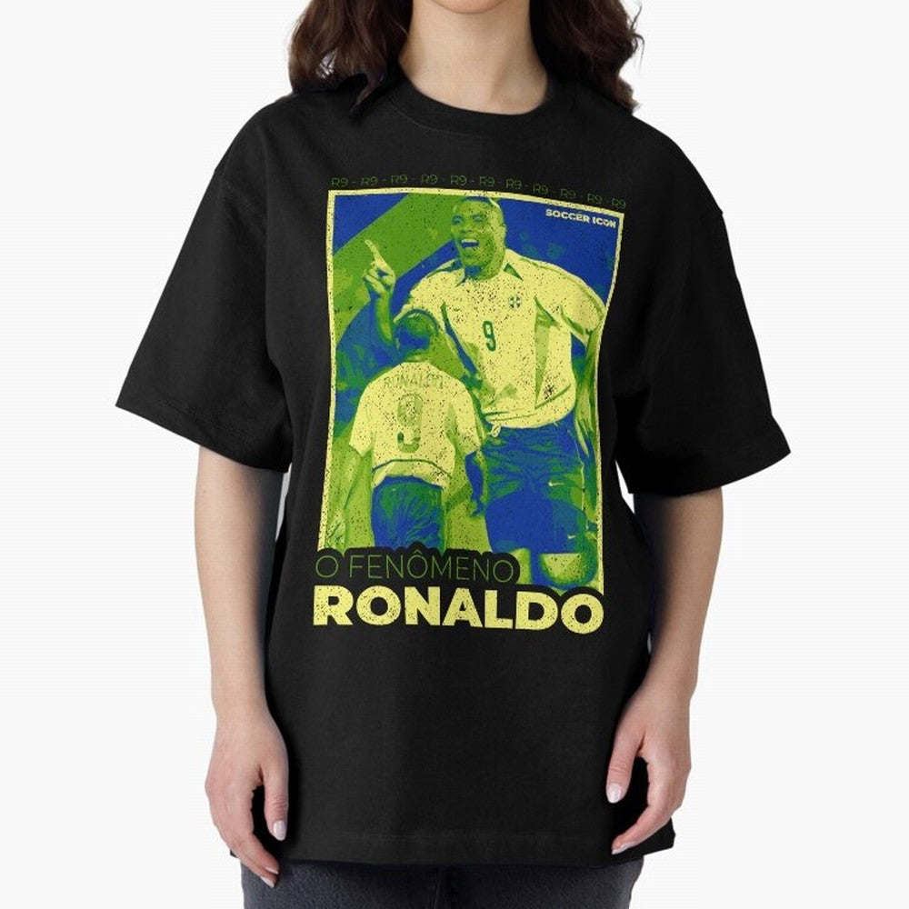 Ronaldo - Street Art - Soccer Icons Oversized T-Shirt Carry the Dream of FIFA World Cup 2026 Spirit, Built around England, Haaland, Tournament Hype, Historic Matchups, Family Viewing Parties and Global Sports Pride; Created for Match Day Parties,