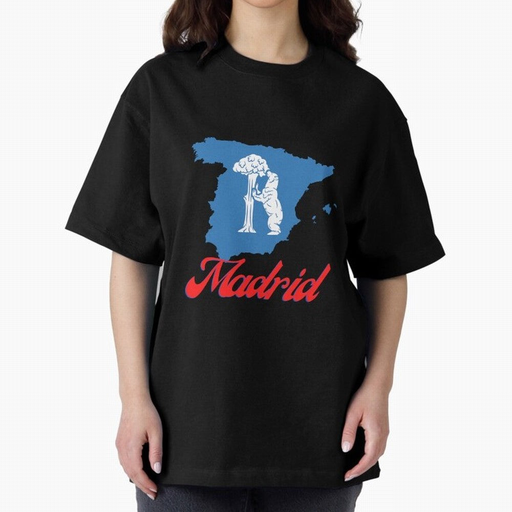 Madrid Bear Strawberry Tree Oversized T-Shirt Cheer for FIFA World Cup 2026 USA Canada Mexico Highlighting Cristiano Ronaldo, Haaland and CR7, England and Germany Energy, Game Day Rituals, Football Legends, Country Pride and the Road to the Final;