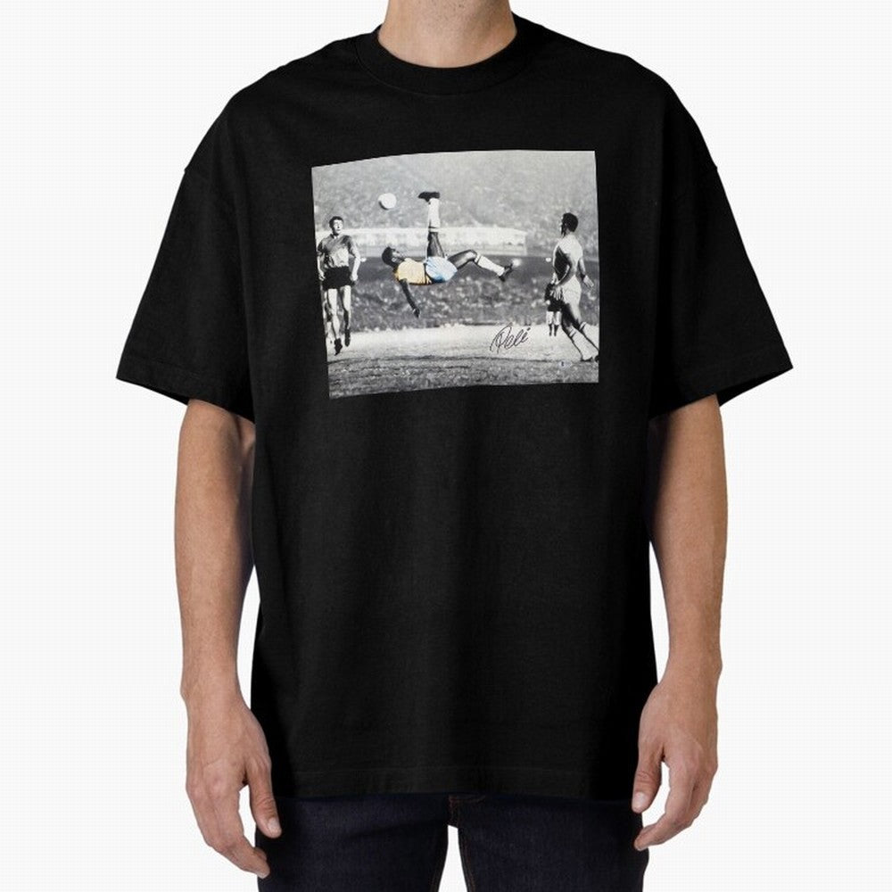 Classic Pele Bicycle Kick Legend1 Oversized T-Shirt Represent Fans Who Live for FIFA World Cup 2026 Centered on Mbappe, Brazil, Portugal and Argentina Energy, Retro Football Energy, Iconic Rivalries, Trophy Chase Drama and Stadium Atmosphere; Ideal