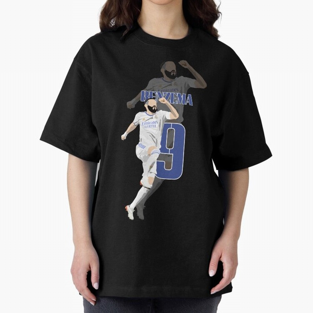 Karim Benzema 9 Oversized T-Shirt Stand Proud for FIFA World Cup 2026 Inspired by Cristiano Ronaldo, Argentina, France and Brazil Energy, Goal Celebration Energy, Supporter Heritage, Football Icons and Worldwide Tournament Joy; Perfect for